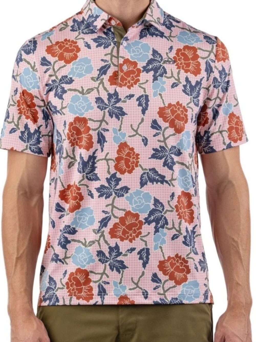 GOOD GOOD Pink Canyon Polo Shirt Golf Men's Sz 2XL Floral Print NWT